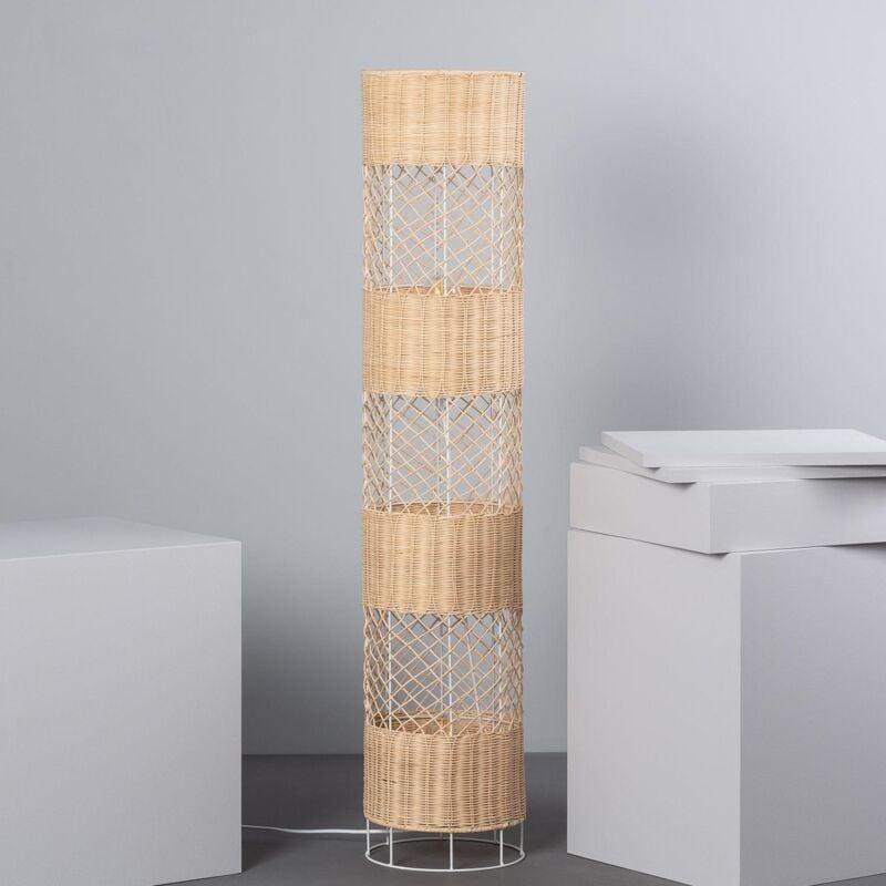 foto del prodotto efectoled lampada da terra in rattan rubra naturale