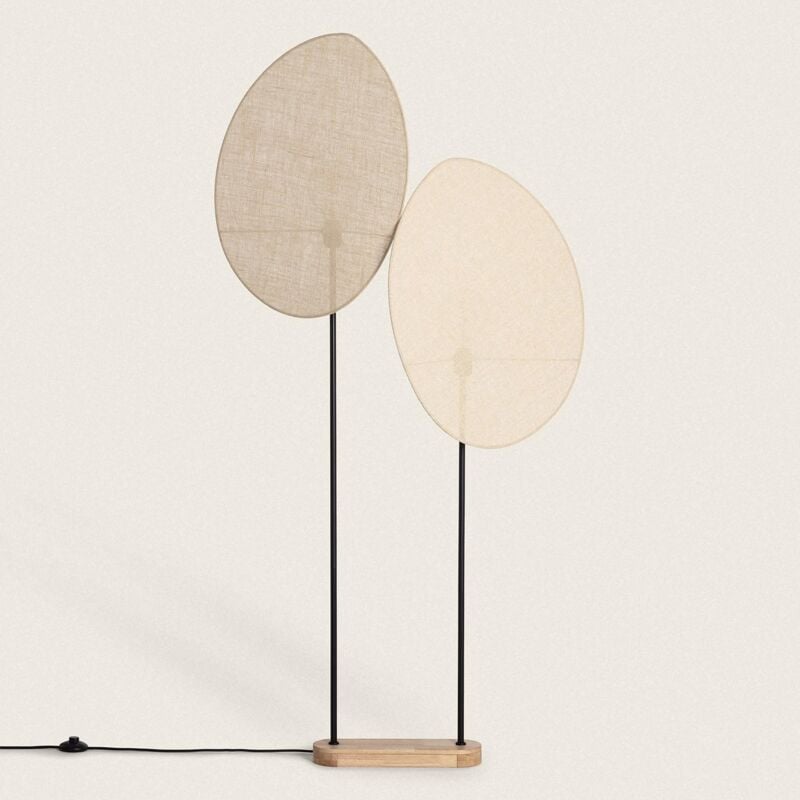 foto del prodotto efectoled lampada da terra metallo e tessuto elliptica nero
