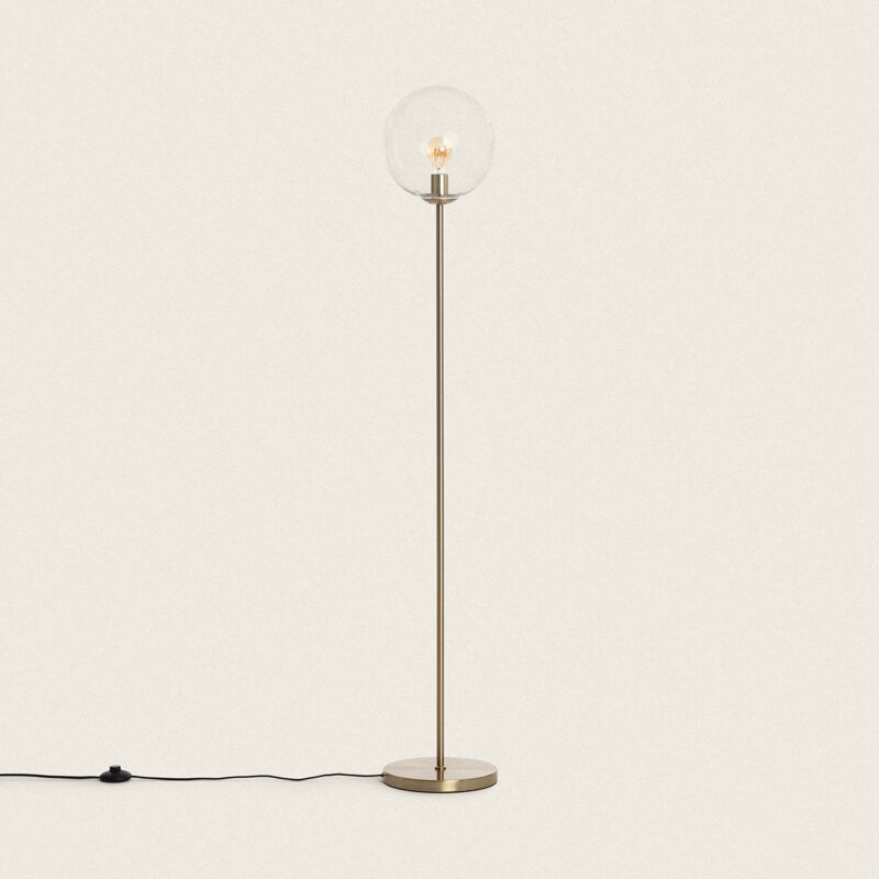 foto del prodotto efectoled lampada da terra metallo e vetro moonlight clear trasparente