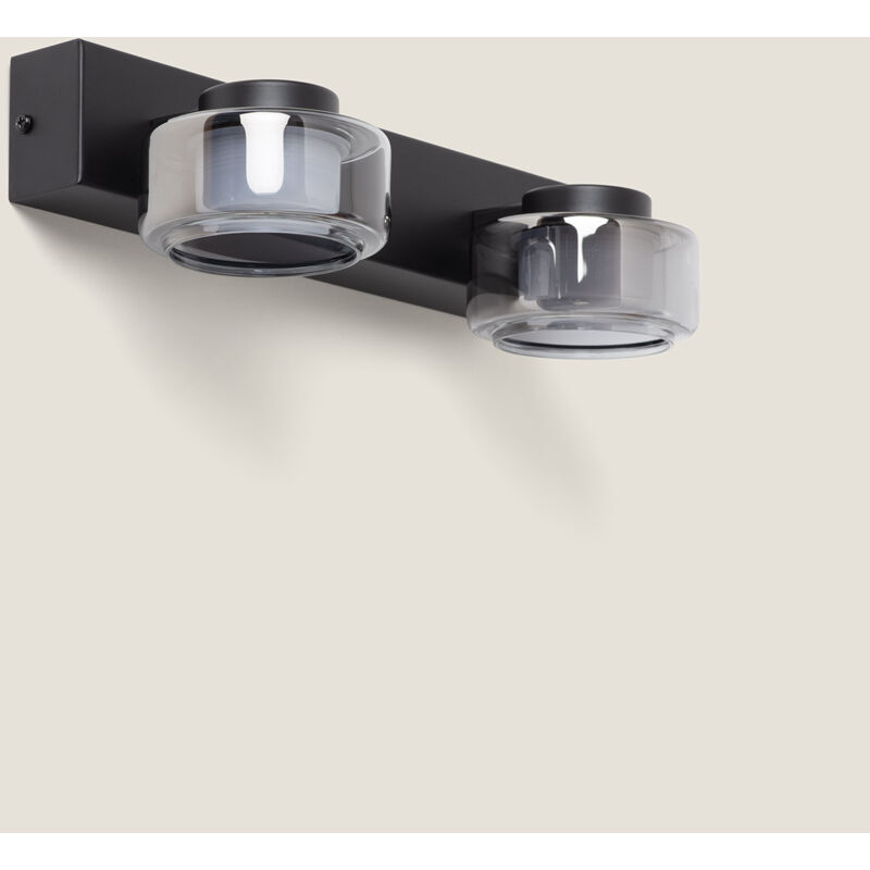 foto del prodotto efectoled lampada led da parete bagno 8w metallo e vetro zisna nero