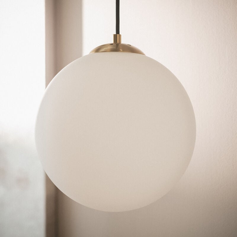 foto del prodotto efectoled lampada sospensione metallo e vetro moonlight brass oro