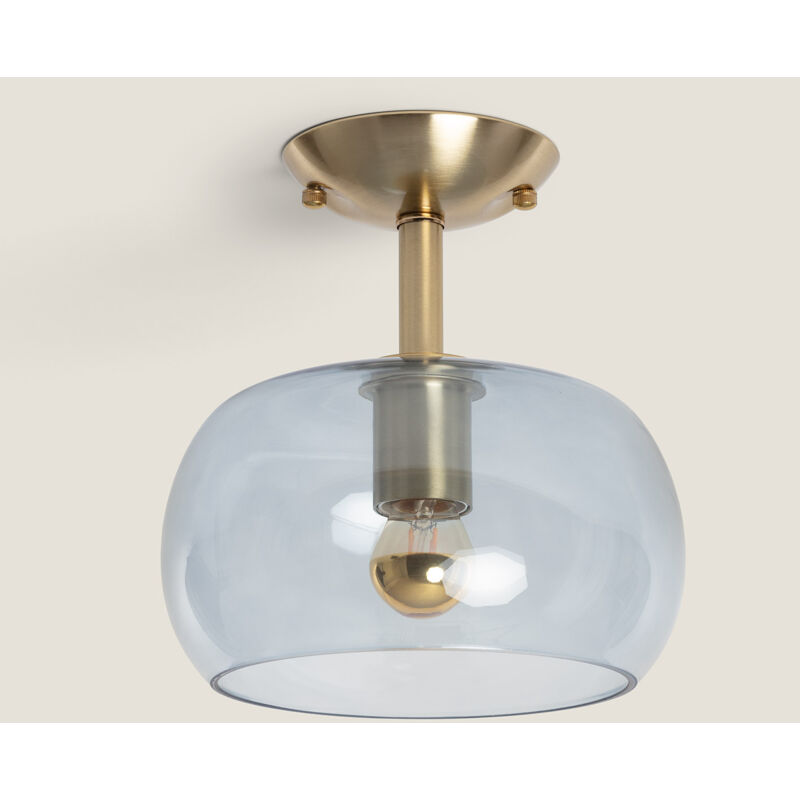 foto del prodotto efectoled lampadario in metallo e vetro delacroix azzurro