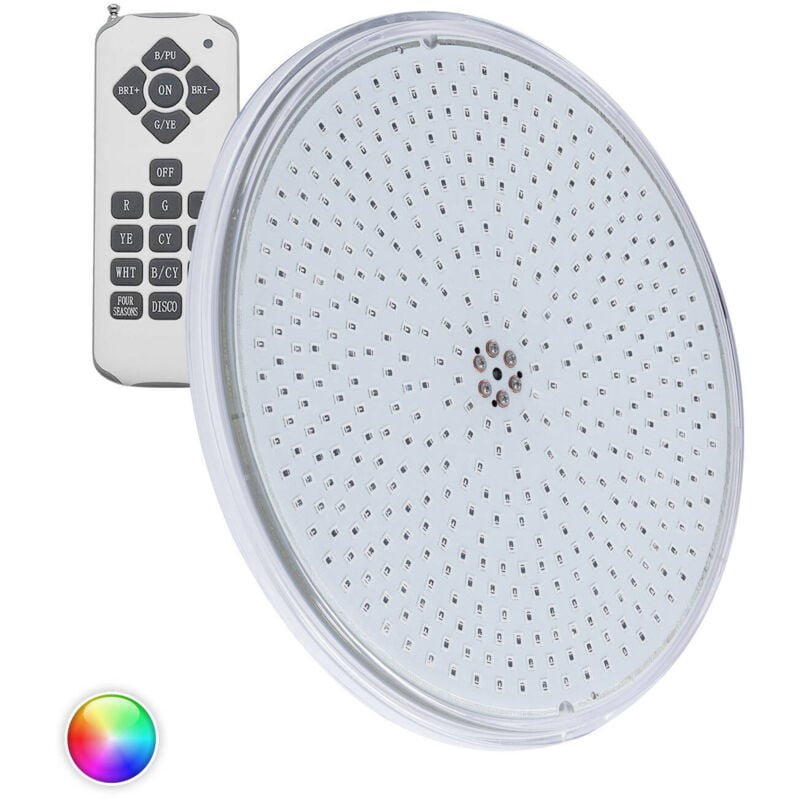 foto del prodotto efectoled lampadina piscina led rgb sommergibile slim 12v ac 35w ip68 par56 rgb telecomando rf