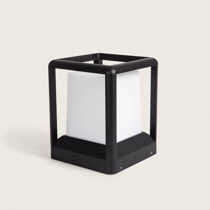 foto del prodotto efectoled lampioncino da muretto per esterni e27 alluminio 21cm kubon nero