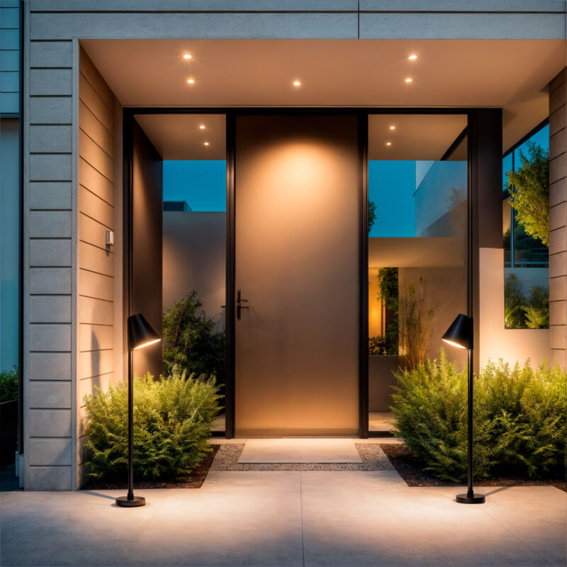 foto del prodotto efectoled - lampioncino per esterni led 6w 60 cm superficie drimlec nero opaco