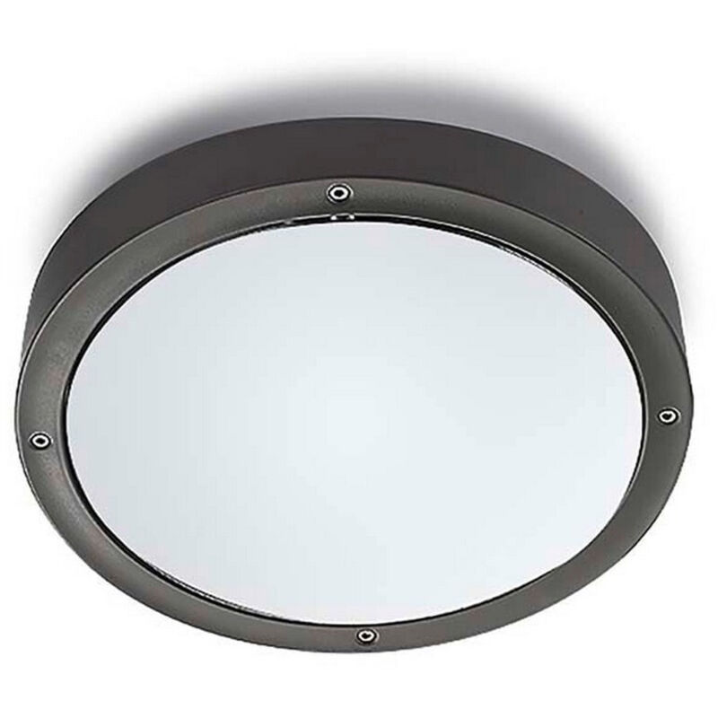 foto del prodotto efectoled led c4 basic alluminio 260mm outdoor simple flush urban grey, opal ip65 e27
