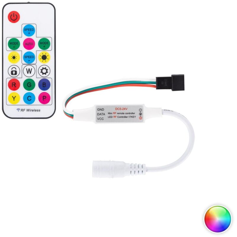 foto del prodotto efectoled mini controller striscia led rgbic digitale spi 5 24v con telecomando rf rgb
