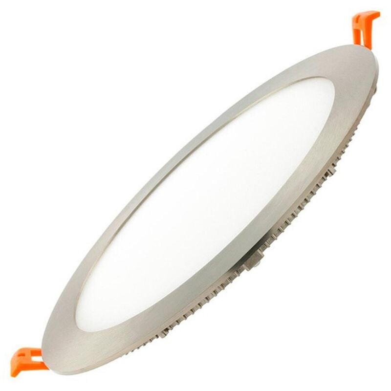 foto del prodotto efectoled pannello downlight led 18w circolare superslim foro 205mm argento bianco caldo 3000k