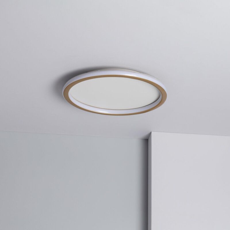 foto del prodotto efectoled - plafoniera circolare in metallo led 24w ø400 mm allharo cct selezionabile selezionabile (caldo-naturale-freddo)