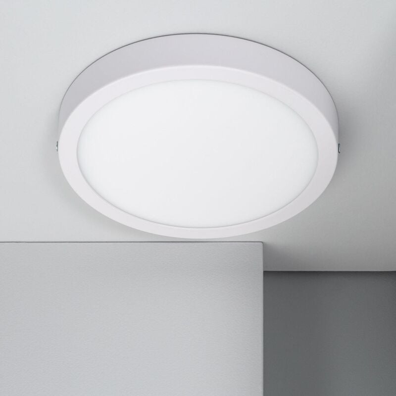 foto del prodotto efectoled plafoniera led 18w circolare alluminio 210 mm slim cct selezionabile gal n switchdimm bianco
