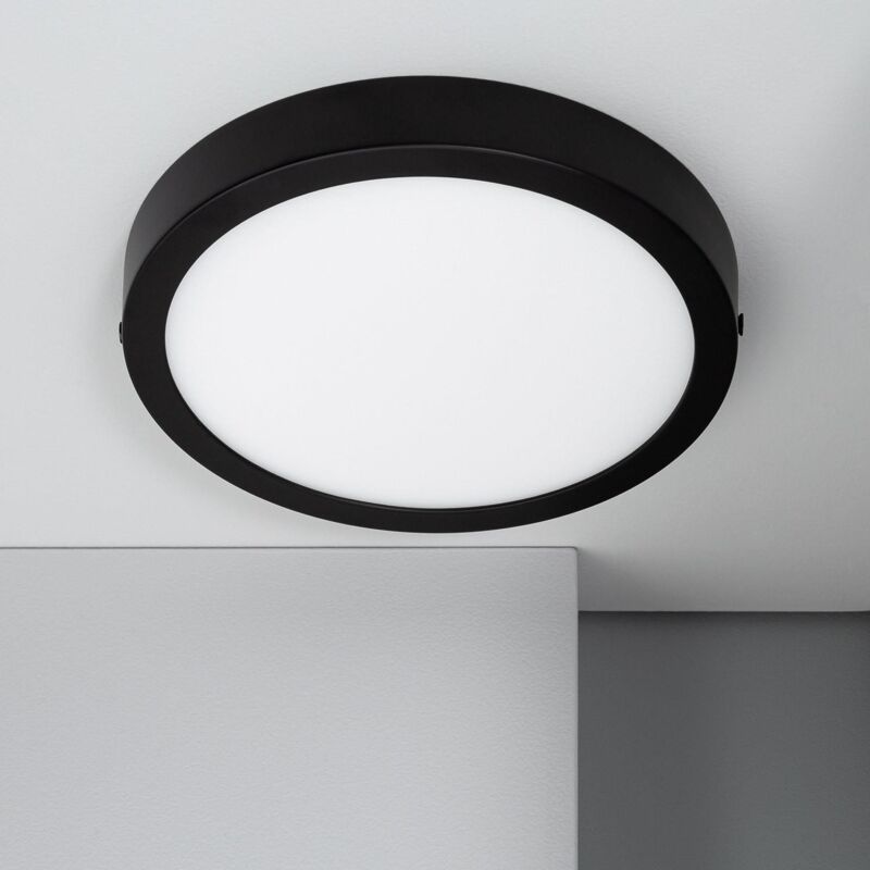 foto del prodotto efectoled plafoniera led 18w circolare alluminio 210 mm slim cct selezionabile gal n switchdimm nero