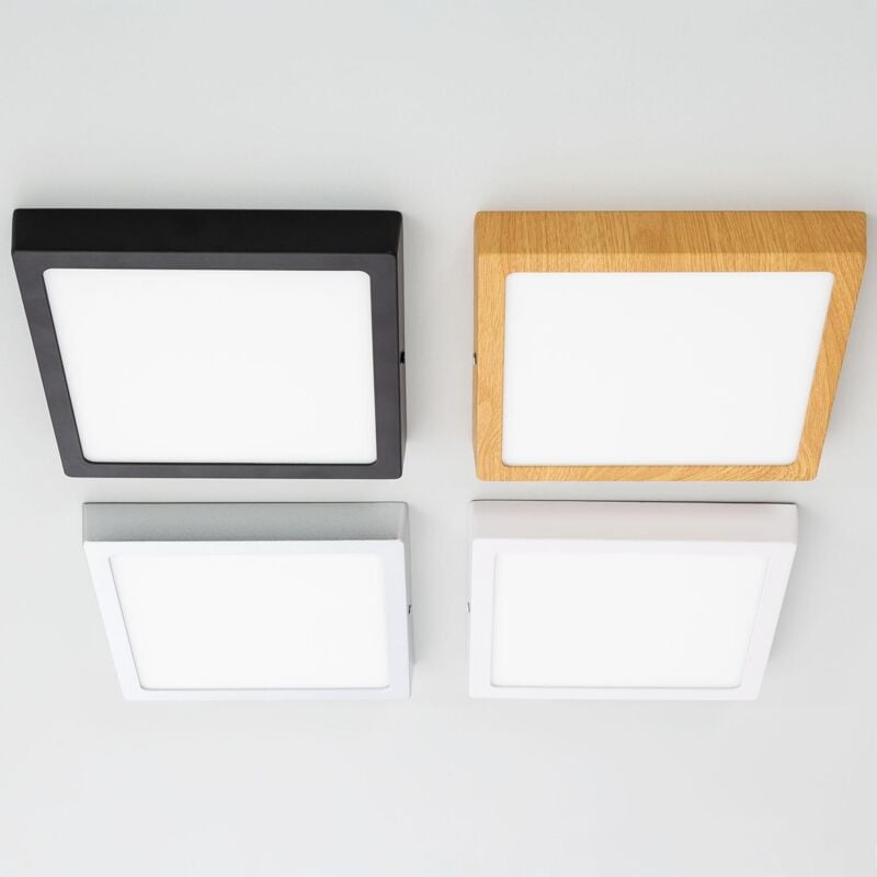 foto del prodotto efectoled plafoniera led 18w quadrata aluminio 210x210 mm slim cct selezionabile gal n switchdimm nero