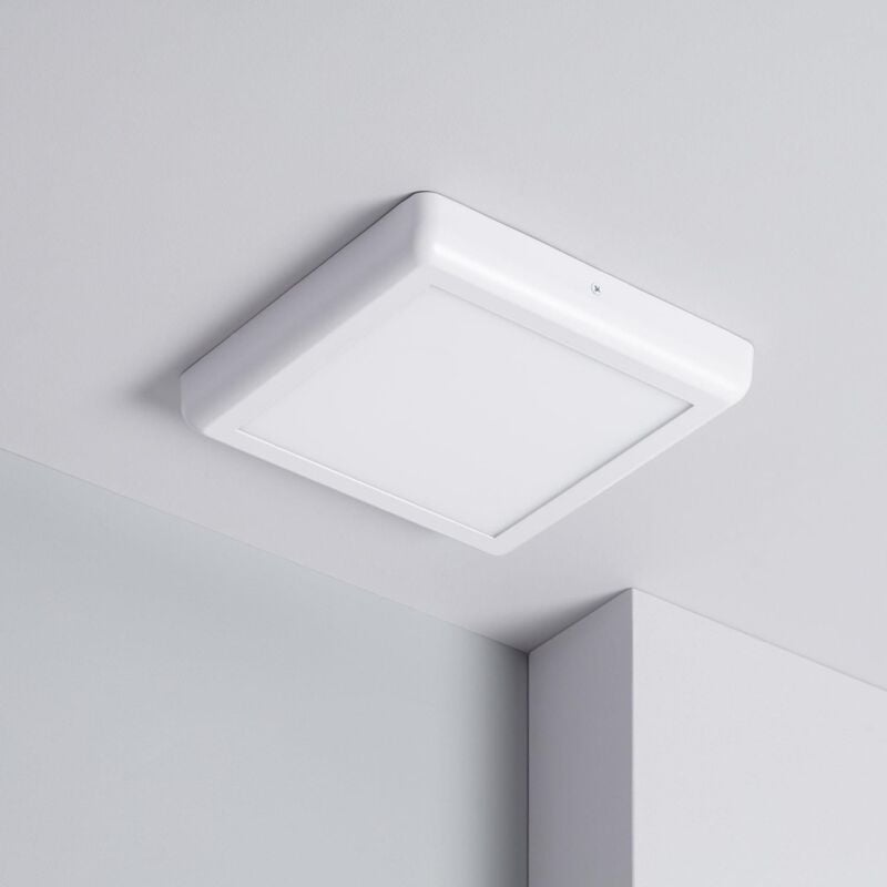 foto del prodotto efectoled plafoniera led 18w quadrata metallo 225x225 mm design bianco bianco caldo 2900k 3200k