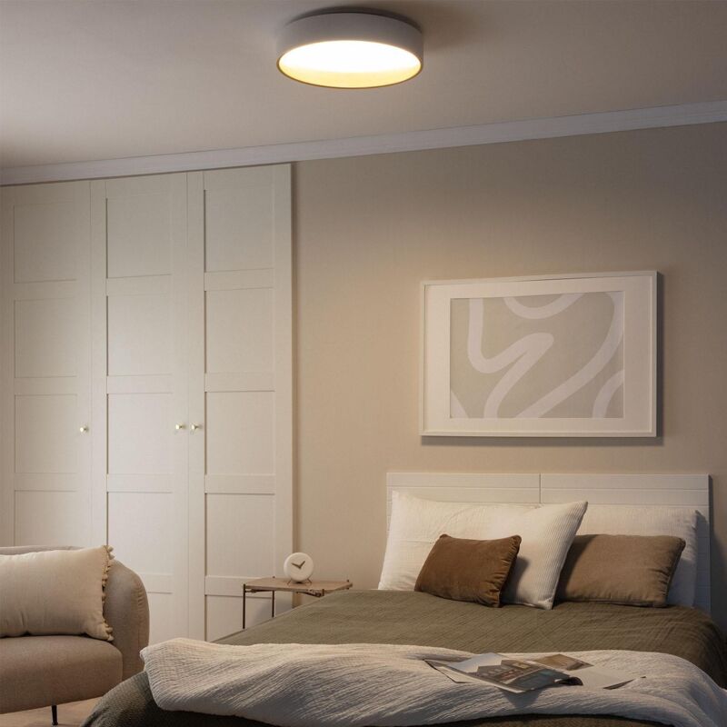foto del prodotto efectoled plafoniera led 20w circolare metallo 450 mm cct selezionabile broadway bianco oro