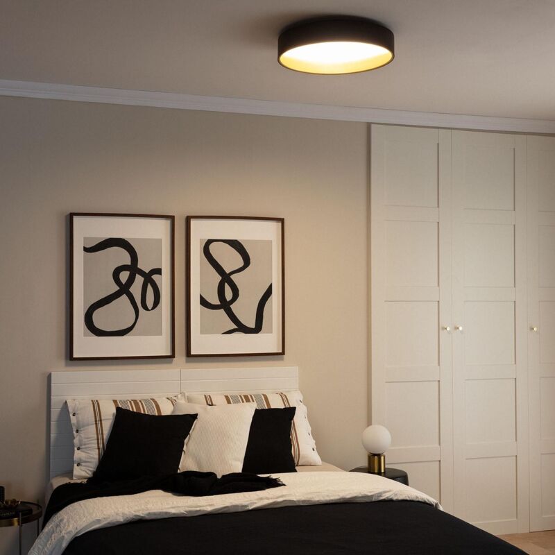 foto del prodotto efectoled plafoniera led 20w circolare metallo 450 mm cct selezionabile broadway nero oro