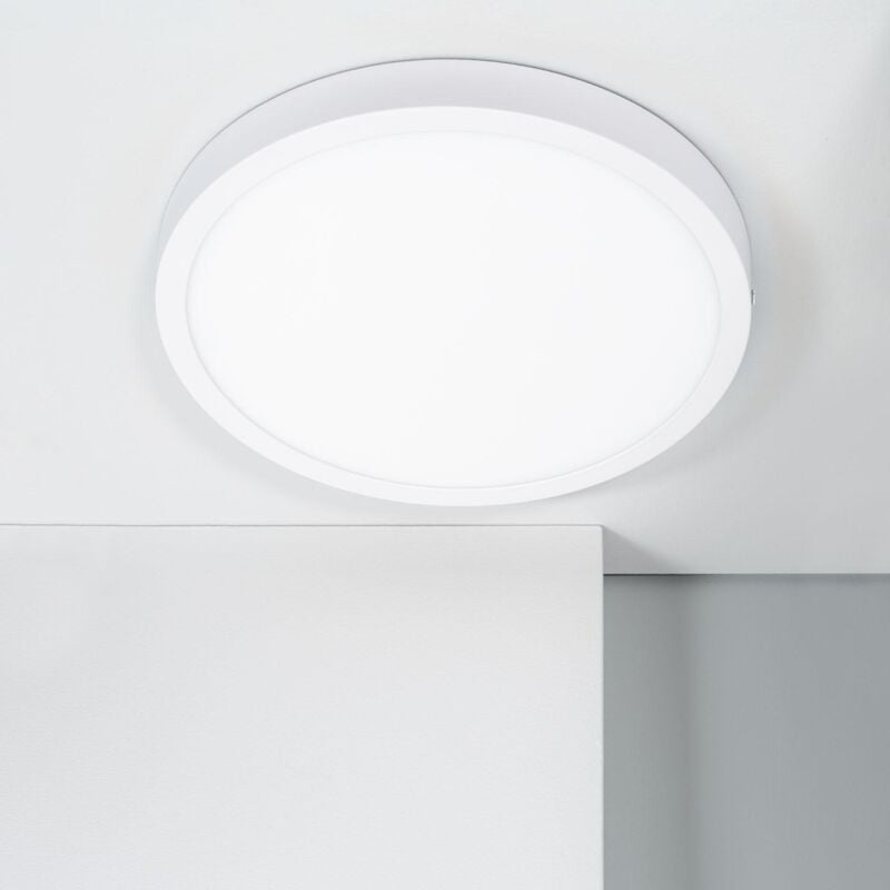 foto del prodotto efectoled plafoniera led 24w circolare alluminio 280 mm slim cct selezionabile gal n switchdimm bianco