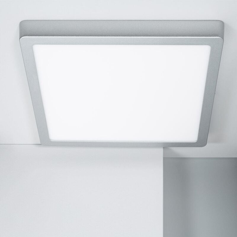 foto del prodotto efectoled plafoniera led 24w quadrata alluminio 280x280 mm slim cct selezionabile gal n switchdimm argento