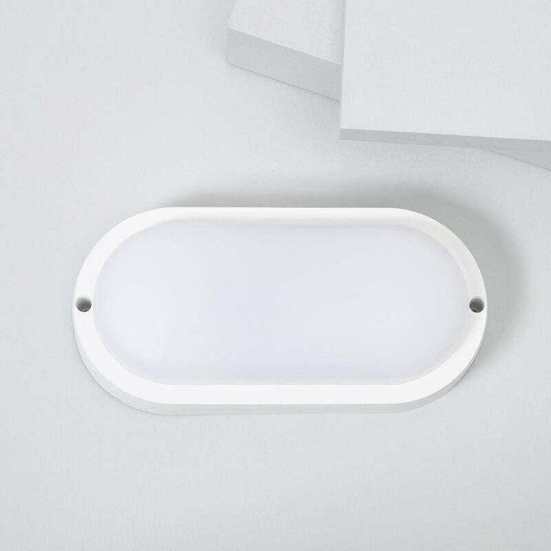 foto del prodotto efectoled plafoniera led 25w ovale per esterni 96x198 mm ip65 hublot white bianco caldo 3000k