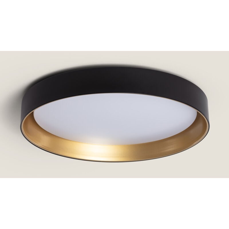 foto del prodotto efectoled plafoniera led 30w circolare metallo 550 mm cct selezionabile big broadwey nero oro