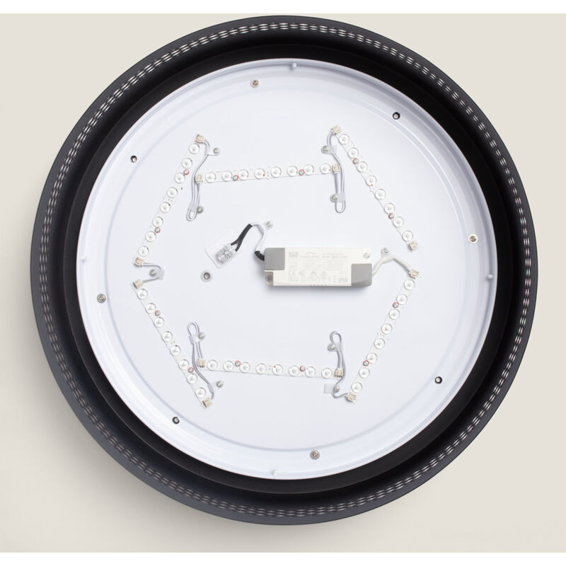 foto del prodotto efectoled plafoniera led 30w metallo saska l nero opaco