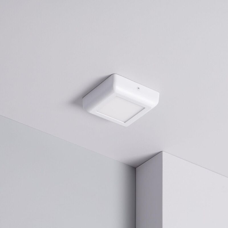 foto del prodotto efectoled plafoniera led 6w quadrata metallo 122x122 mm design bianca 6000k bianco freddo