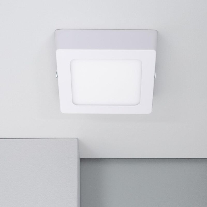 foto del prodotto efectoled plafoniera led 6w quadrato alluminio 105x105 mm slim cct selezionabile gal n switchdimm bianco
