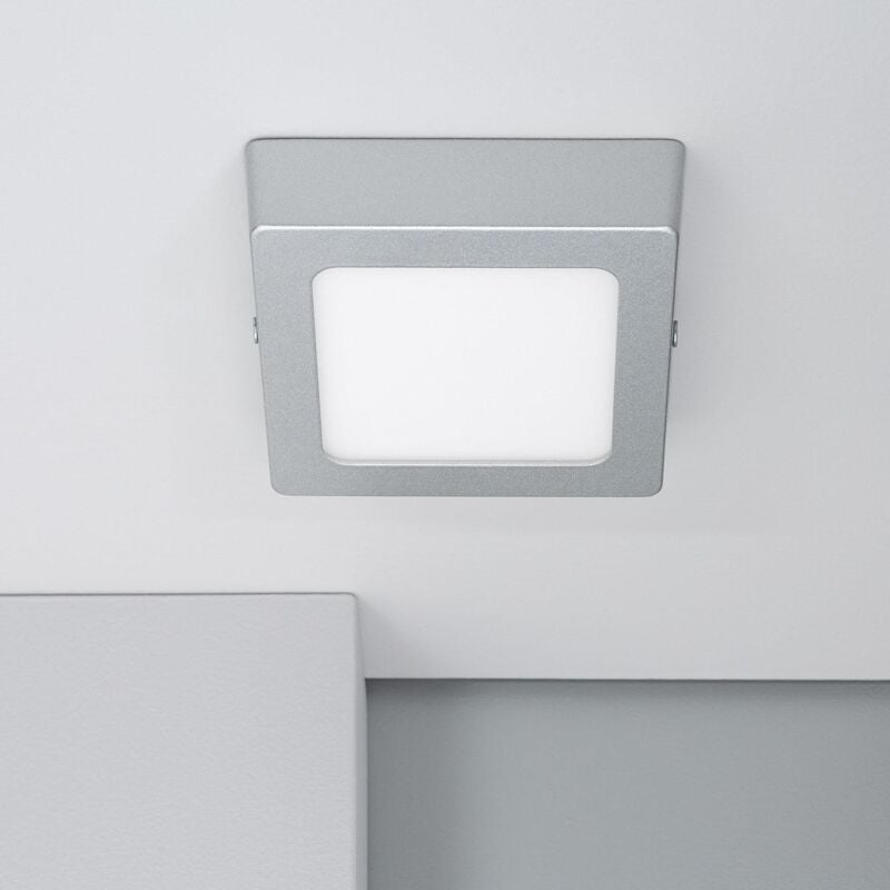 foto del prodotto efectoled plafoniera led 6w quadrato alluminio 105x105 mm slim cct selezionabile gal n switchdimm grigio