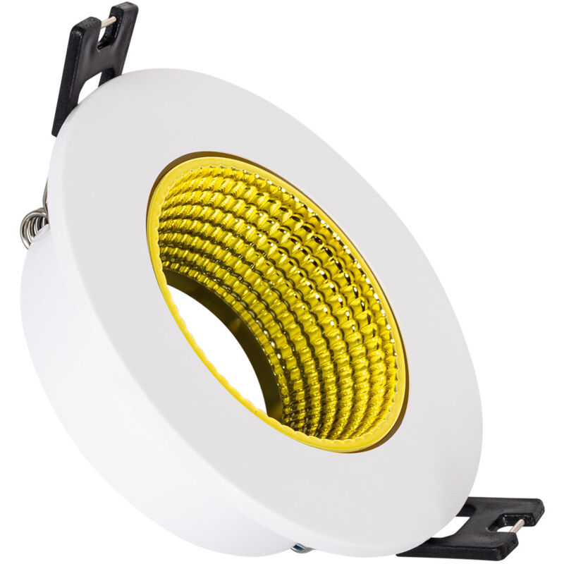 foto del prodotto efectoled portafaretto downlight circolare basculante colorato per lampadina led gu10 gu5.3 foro 80 mm giallo