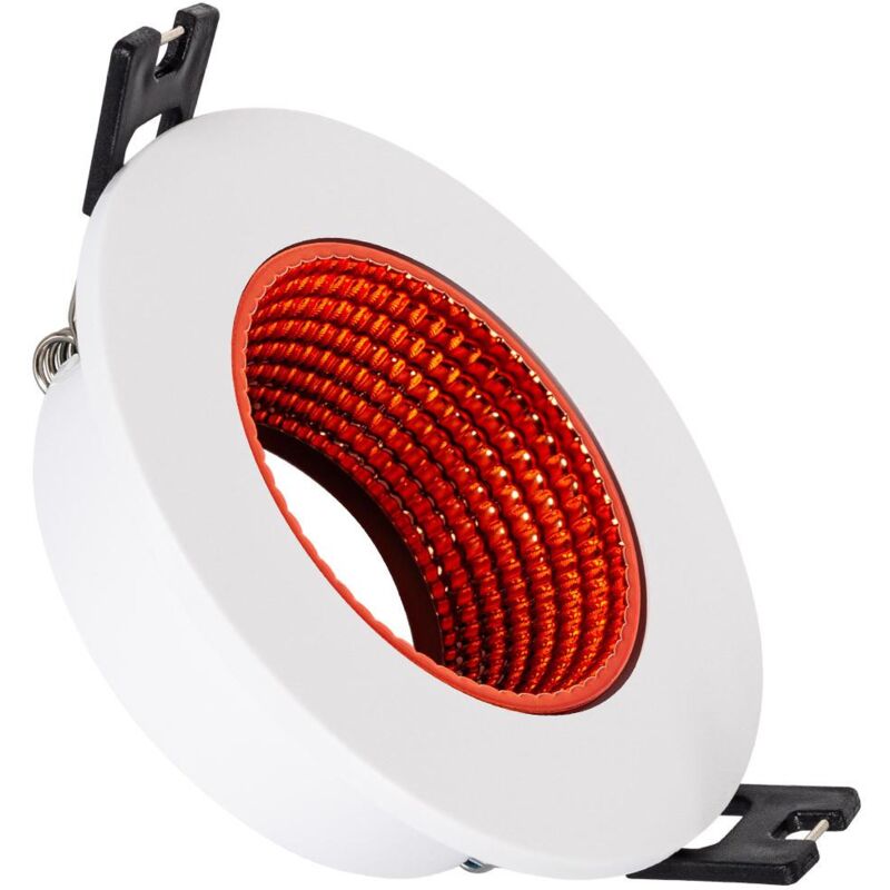 foto del prodotto efectoled portafaretto downlight circolare basculante colorato per lampadina led gu10 gu5.3 foro 80 mm rosso