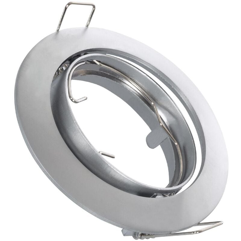 foto del prodotto efectoled portafaretto downlight circolare basculante per lampadina led gu10 gu5.3 foro 72 mm argento
