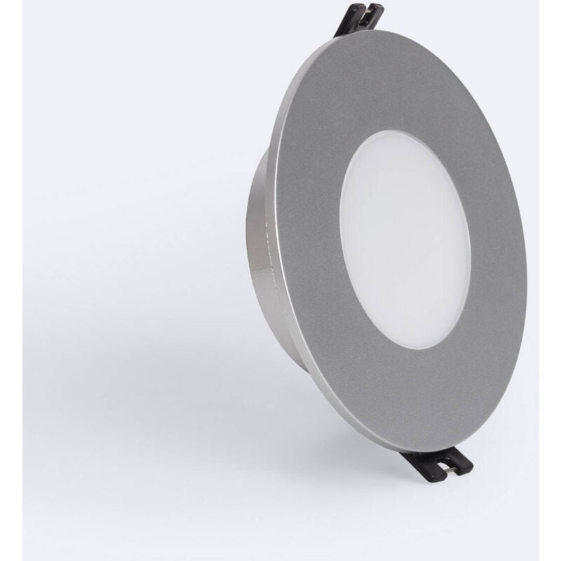 foto del prodotto efectoled portafaretto downlight circolare ip65 per lampadina led gu10 gu5.3 foro 75 mm argento