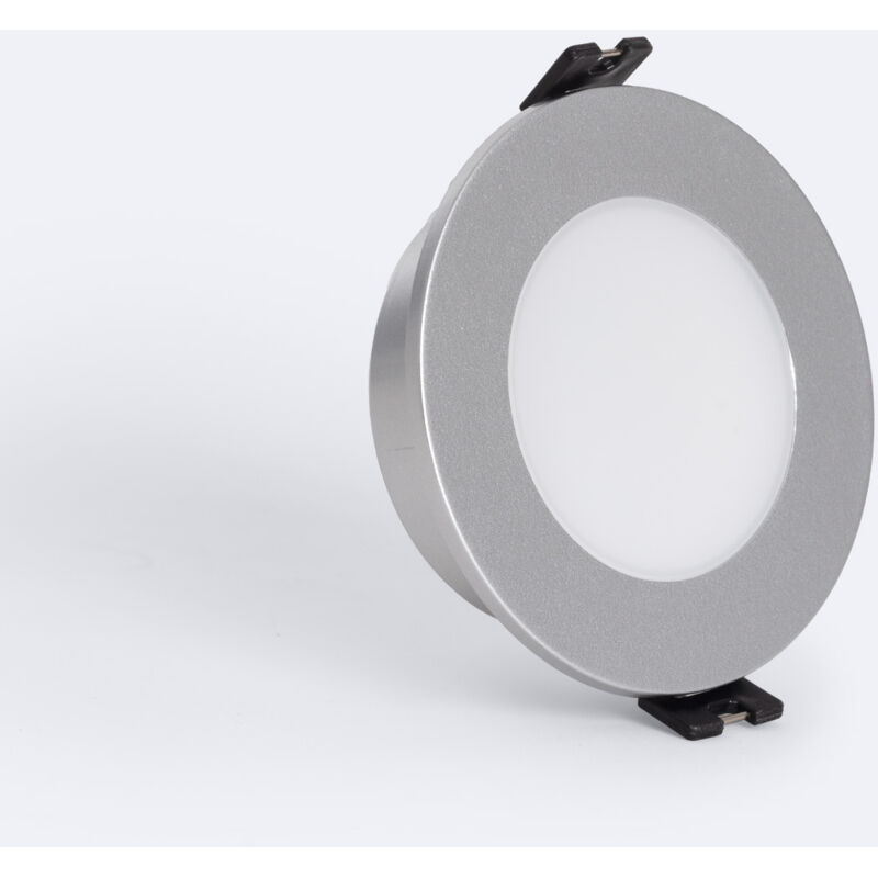 foto del prodotto efectoled portafaretto downlight circolare ip65 per lampadina led gu10 gu5.3 foro 75 mm minus argento