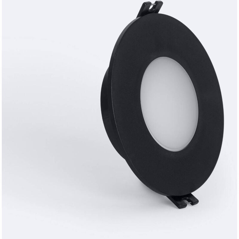 foto del prodotto efectoled portafaretto downlight circolare ip65 per lampadina led gu10 gu5.3 foro 75 mm nero