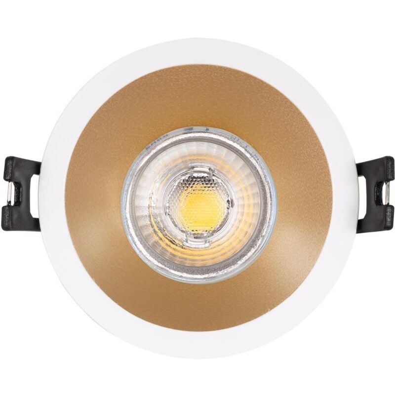 foto del prodotto efectoled - portafaretto downlight conico reflect per lampadina led gu10 gu5.3 foro 75 mm beige