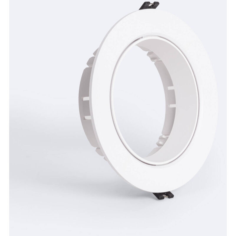 foto del prodotto efectoled portafaretto downlight da incasso circolare orientabile per lampadina led gu10 ar111 foro 135 mm bianco