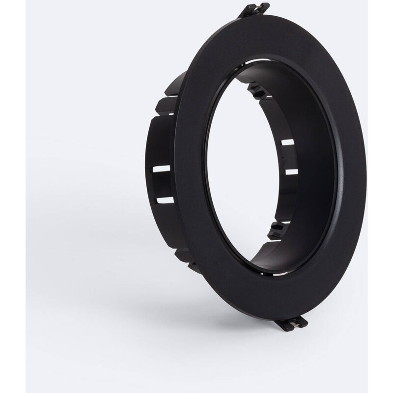 foto del prodotto efectoled portafaretto downlight da incasso circolare orientabile per lampadina led gu10 ar111 foro 135 mm nero