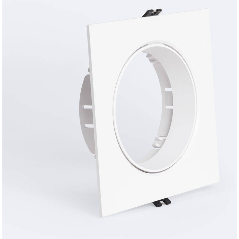 foto del prodotto efectoled portafaretto downlight da incasso quadrato orientabile per lampadina led gu10 ar111 foro 135 mm bianco