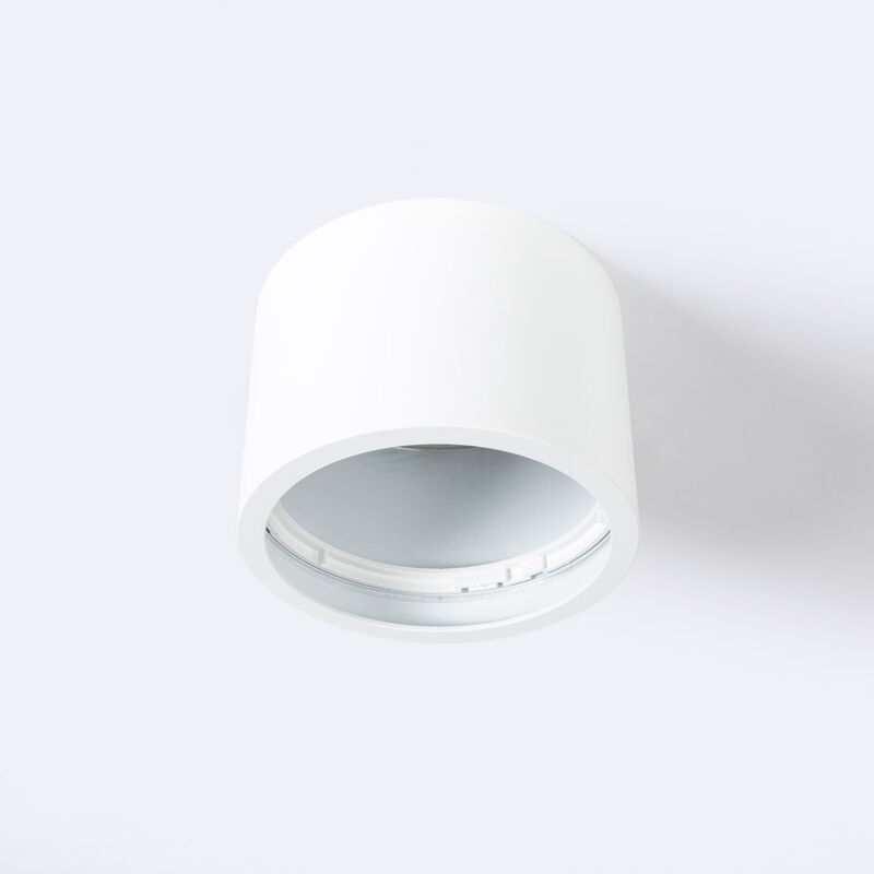 foto del prodotto efectoled portafaretto downlight da superficie circolare per lampadina led gu10 ar111 bianco