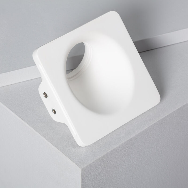 foto del prodotto efectoled portafaretto downlight integrazione cartongesso accento per lampadina led gu10 gu5.3 foro 123x123 mm ugr17 bianco