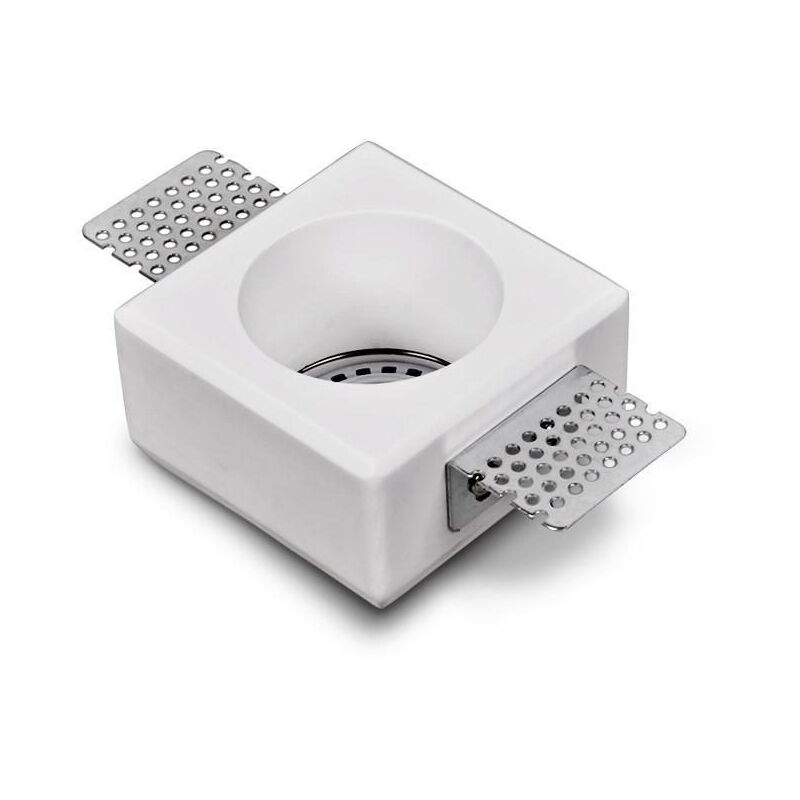foto del prodotto efectoled portafaretto downlight integrazione cartongesso per lampadina led gu10 gu5.3 foro 83x83 mm ugr17 bianco