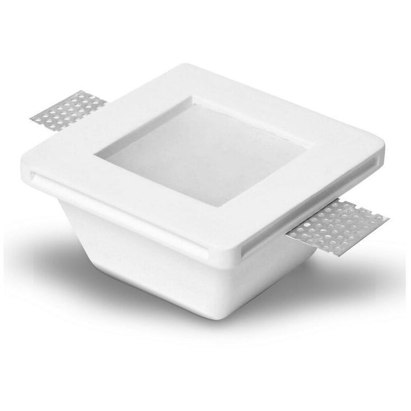foto del prodotto efectoled portafaretto downlight integrazione cartongesso quadrato per lampadina led gu10 gu5.3 foro 123x123 mm bianco