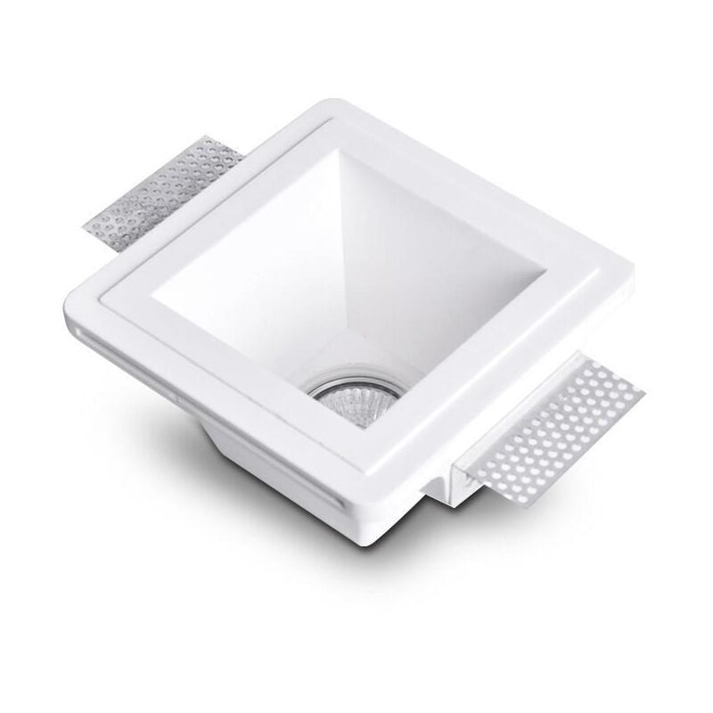 foto del prodotto efectoled portafaretto downlight integrazione cartongesso quadrato per lampadina led gu10 gu5.3 foro 153x153 mm ugr17 bianco