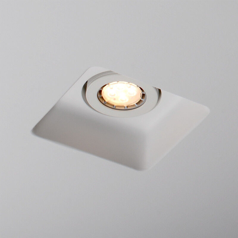 foto del prodotto efectoled portafaretto downlight integrazione cartongesso quadrato per lampadina led gu10 gu5.3 foro 158x158 mm ugr17 bianco