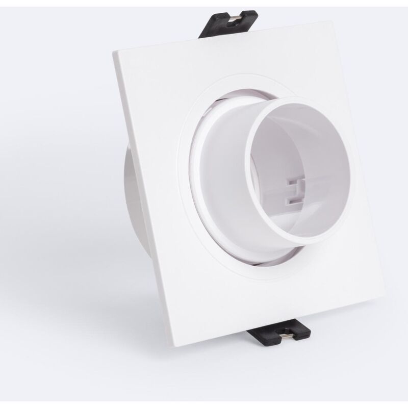 foto del prodotto efectoled portafaretto downlight quadrato basculante basso ugr per lampadina led gu10 gu5.3 foro 75 mm suefix bianco