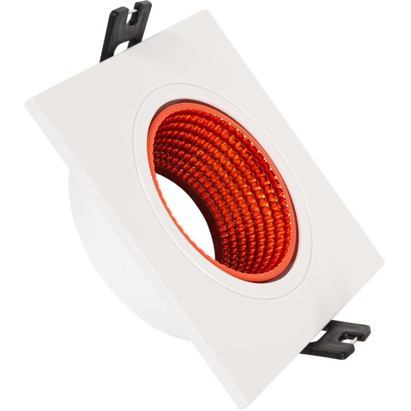 foto del prodotto efectoled portafaretto downlight quadrato basculante colorato per lampadina led gu10 gu5.3 foro 80 mm rosso