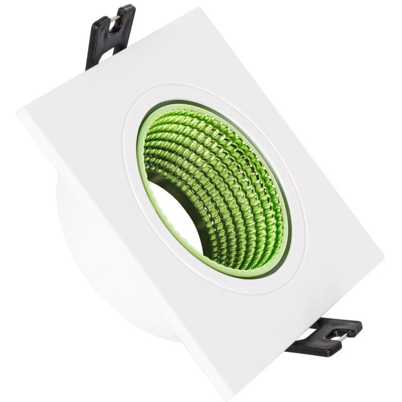 foto del prodotto efectoled portafaretto downlight quadrato basculante colorato per lampadina led gu10 gu5.3 foro 80 mm verde