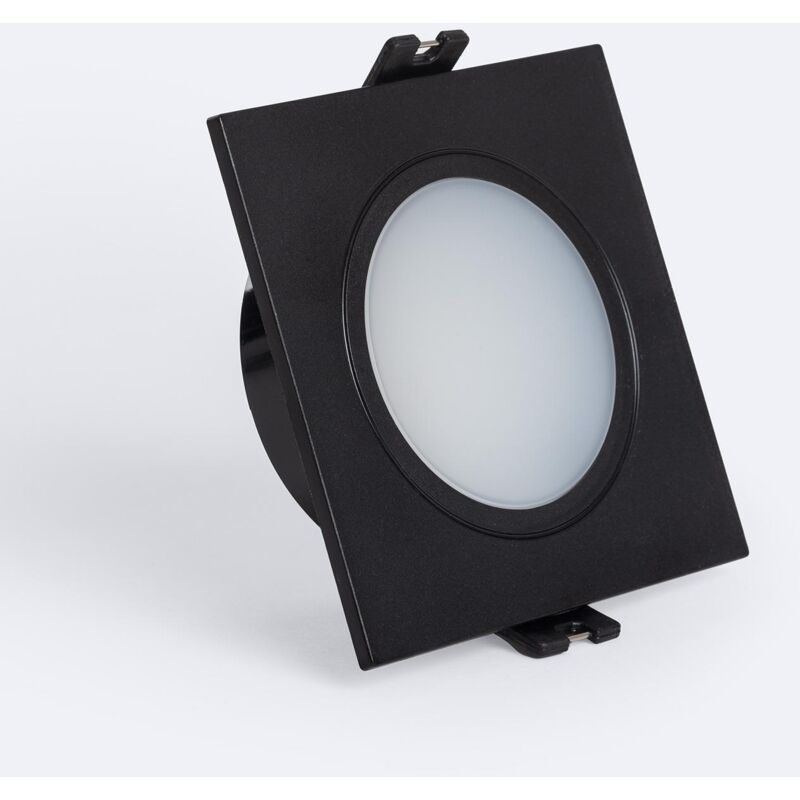 foto del prodotto efectoled portafaretto downlight quadrato ip65 per lampadina led gu10 gu5.3 foro 75 mm nero