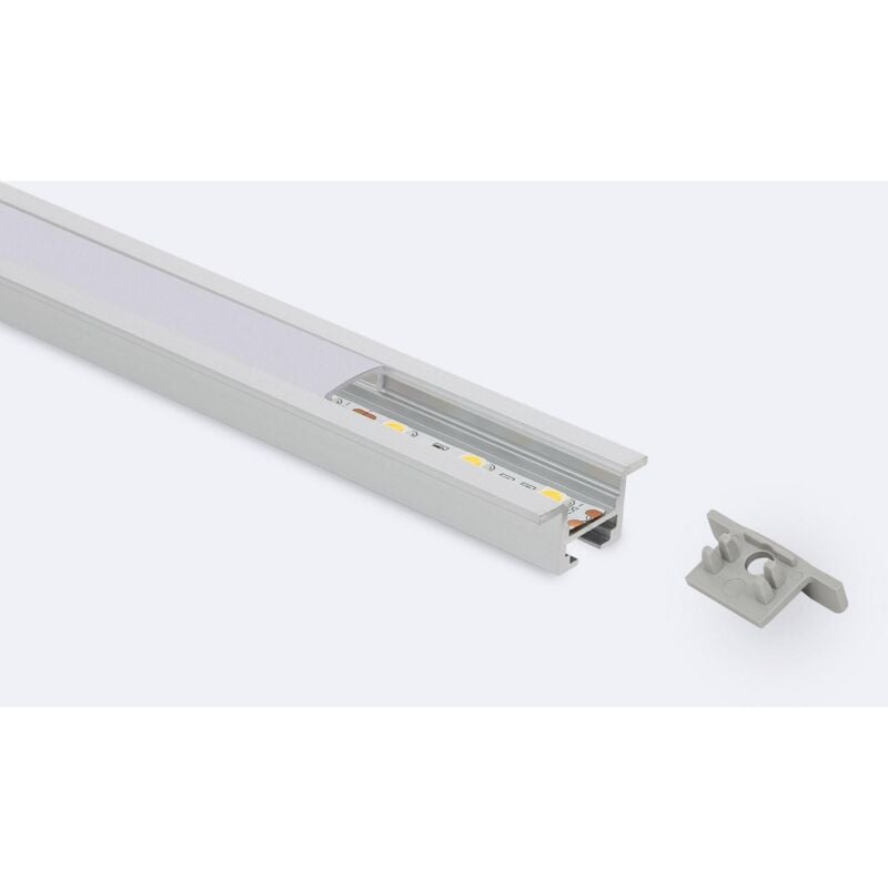 foto del prodotto efectoled profilo in alluminio a incasso al soffitto con clip 1m per striscia led fino a 12 mm coperchio trasparente 2 m