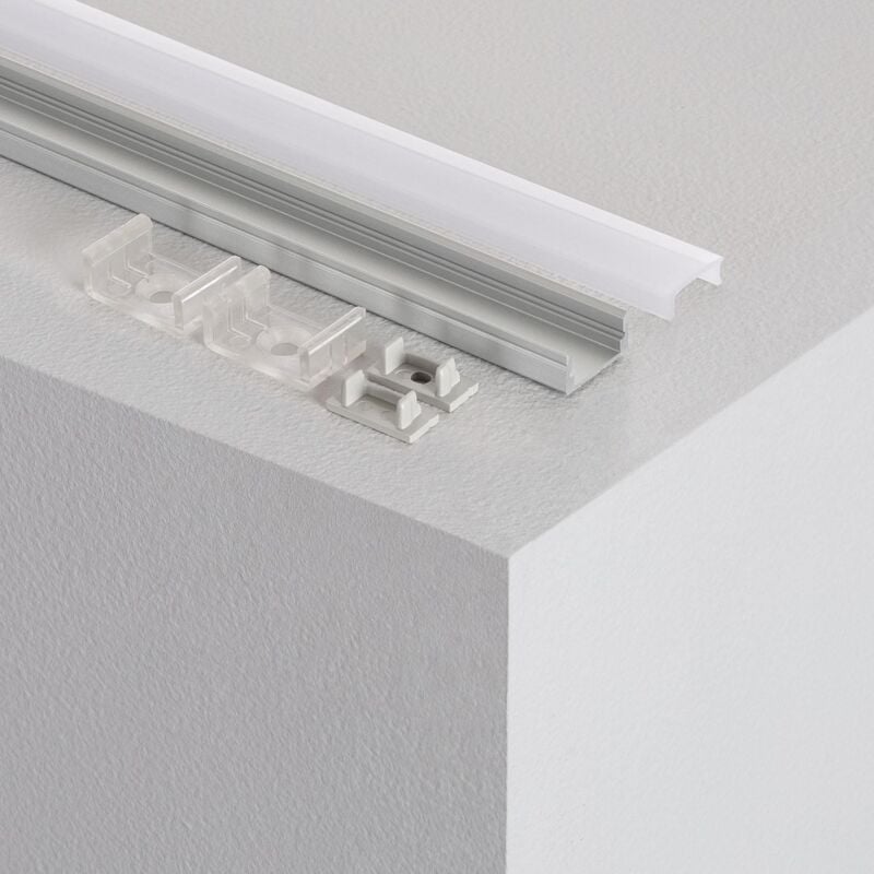 foto del prodotto efectoled profilo in alluminio di superficie con copertura continua per strisce led coperchio traslucido 1 m