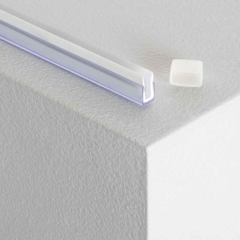 foto del prodotto efectoled profilo in policarbonato per strisce neon led 24 48v dc 6x12 mm nflex6 trasparente